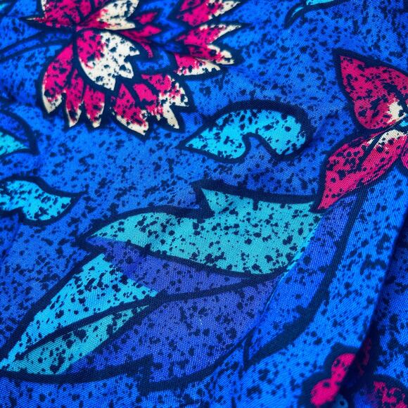 Vintage Floral Boho Midi Skirt High Waisted Pleated Colorful Retro Cottagecore - Picture 3 of 10